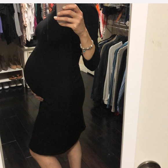 Isabella Oliver Maternity Mock Neck Flare Dress 2 - Picture 1 of 8